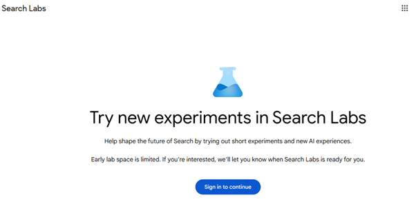 Try New Experience in Search Labs