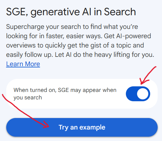 SGE, Generative AI in Search